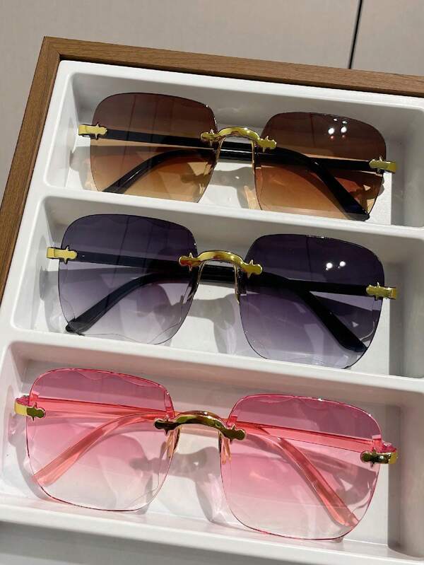 3 piezas Gafas de moda con forma cuadrada para mujeres, apropiadas para fotografía callejera al aire libre, vacaciones en la playa, al aire libre y viajes