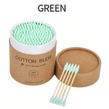 100支/500支双头一次性棉签，适用于婴儿、卸妆、伤口清洁、耳垢清除。 - 彩色 - 查看 15