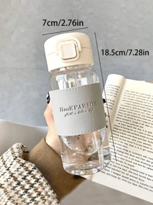 400ml新款弹盖吸管杯小塑料杯带手绳皮套外卖水杯便捷杯礼物