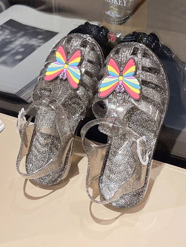 Kids' Jelly Shoes, Summer Hollow Butterfly Design Girls' Cute Sandals For Daily Or Outdoor
