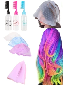 Kit de luces para el cabello 1Set - Gorra profesional para resaltar el cabello | Gorra para hacer mechas con gancho suave y cómodo, gorro reutilizable con correa para ganchos, con botella de tinte para el cabello con escala, peine aplicador de tinte para el cabello, cepillo dispensador de tinte para el cabello y botellas de aceite para el cabello. Kit eficiente de aplicación de mechas para hombres y mujeres,herramientas para el cabello cepillo para cabello cepillos para el cabello sepillos para cabello - Multicolor - Ver 1