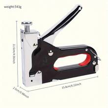 1pc 3-In-1 Heavy-Duty Staple Gun Kit - Multi-Functional For Upholstery/Woodworking/Furniture | Labor-Saving Ergonomic Grip With 600 Staples