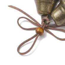 1 件金属巫婆风铃，带绳和木珠，古铜色复古风铃风格，波西米亚风格房间的家居装饰，万圣节和圣诞节装饰，古董黄铜工艺品和装饰配件