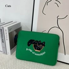 轻便电脑内袋可爱卡通刺绣笔记本保护套返校 - 彩色 - 查看 3