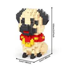 1 pièce Série chien de compagnie Blocs de construction de particules de taille micro, un jouet qui développe la dextérité des doigts et les capacités de réflexion, convient aux débutants dans les blocs de construction de cadeaux, décoration de chambre