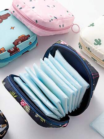 1/6st Reis maandverband opbergzak, Thuis maandverband opbergdoos, Terug naar school studenten maandverband opbergzak, Grote capaciteit maandverband studenten opbergzak, Make-up tas, Cosmetische tas, Vakantie organizer, Grote capaciteit make-up organizer make-up case, Voor lippenstift, kwast, huidverzorging, mobiele telefoon, munt, kleine artikelen, Voor thuis, cadeau, vakantie en festival Halloween Kerstmis Multifunctioneel gebruik, Boho Vibes