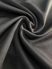 1 peça Camisa Polo Masculina Confortável e Respirável Esportiva Sem Gola Cor Sólida Tamanho Grande Manga Longa Solta Camiseta de Botão Camisola com Capuz - Preto - Ver 3