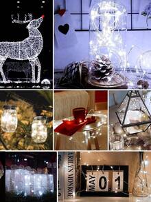 4入組/8入組/12入組小仙女小白盒LED燈,閃爍的卧室童話燈,卧室小型LED彩燈,適用於手工DIY,中心裝飾,派對,婚禮,聖誕桌面裝飾,溫暖的卧室童話氛圍燈 - 多色 - 查看 7