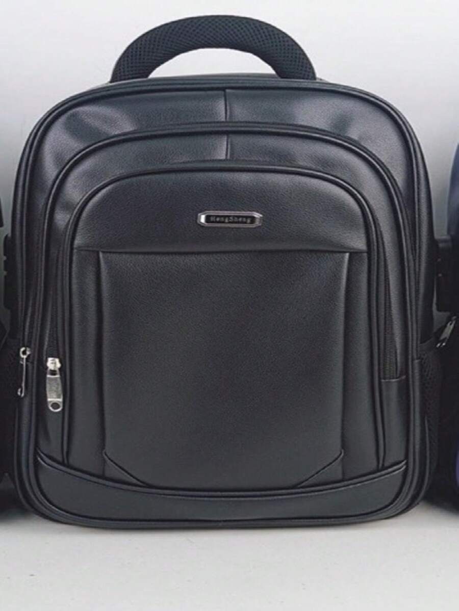 男士功能背包返校書包，適用於書本 - 黑色 - 查看 1