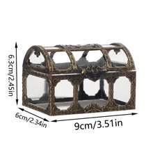 Vintage Treasure Chest Storage Box - Multi-Use, Fabric-Lined, Tabletop Display For Gifts And Goodies - Bronze - View 7