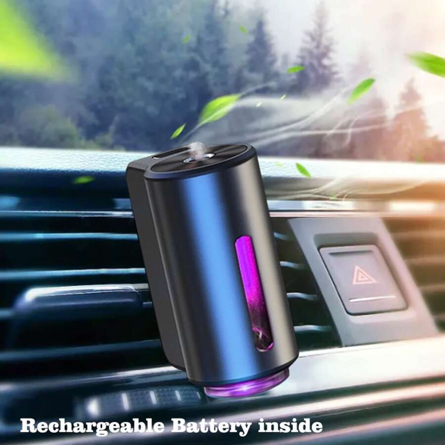 智能汽车通风口清新剂，带 3 个可调节级别，汽车香薰扩散器，带 3 瓶 10ml 天然法国香薰香水，汽车香薰或家用