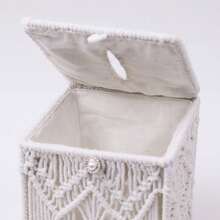 1入組波西米亞風格正方形紙巾盒，多功能家用收納盒，適用於浴室、臥室、客廳等，適合全年、聖誕節和婚禮桌面裝飾紙巾盒