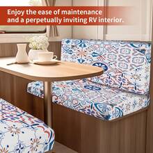 4入組波西米亞風格房車沙發座椅墊套，彈性豆漿絲面料，舒適沙發套，易安裝，可機洗，防塵和防刮擦，沙發保護套適用於2座沙發，適用於房車和露營裝飾。 - 彩色 - 查看 3