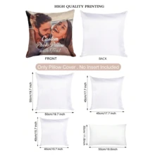 1個自訂圖片文字定制枕頭套，個性化抱枕套，情人節紀念日愛的紀念禮物 - 白色 - 查看 4