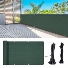 陽台隱私屏障遮簾，防紫外線降低可見度的陽台、公寓、後院、露台、門廊、花園圍欄屏風 - 墨綠色 - 查看 1