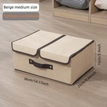 Foldable Clothes Organizer With Lid - Large Capacity Household Desktop And Wardrobe Storage Box  Decorations   Autumn Decor Festival Decor Room Decor Home Decor Fall Decor Bedroom Decor - Multicolor - View 6