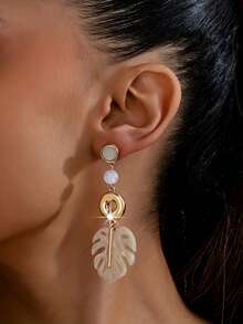1 Đôi Bông Tai Phong Cách Bohemian Cổ Điển Thiết Kế Lá Thời Trang Cho Nữ - Lá - Xem 1