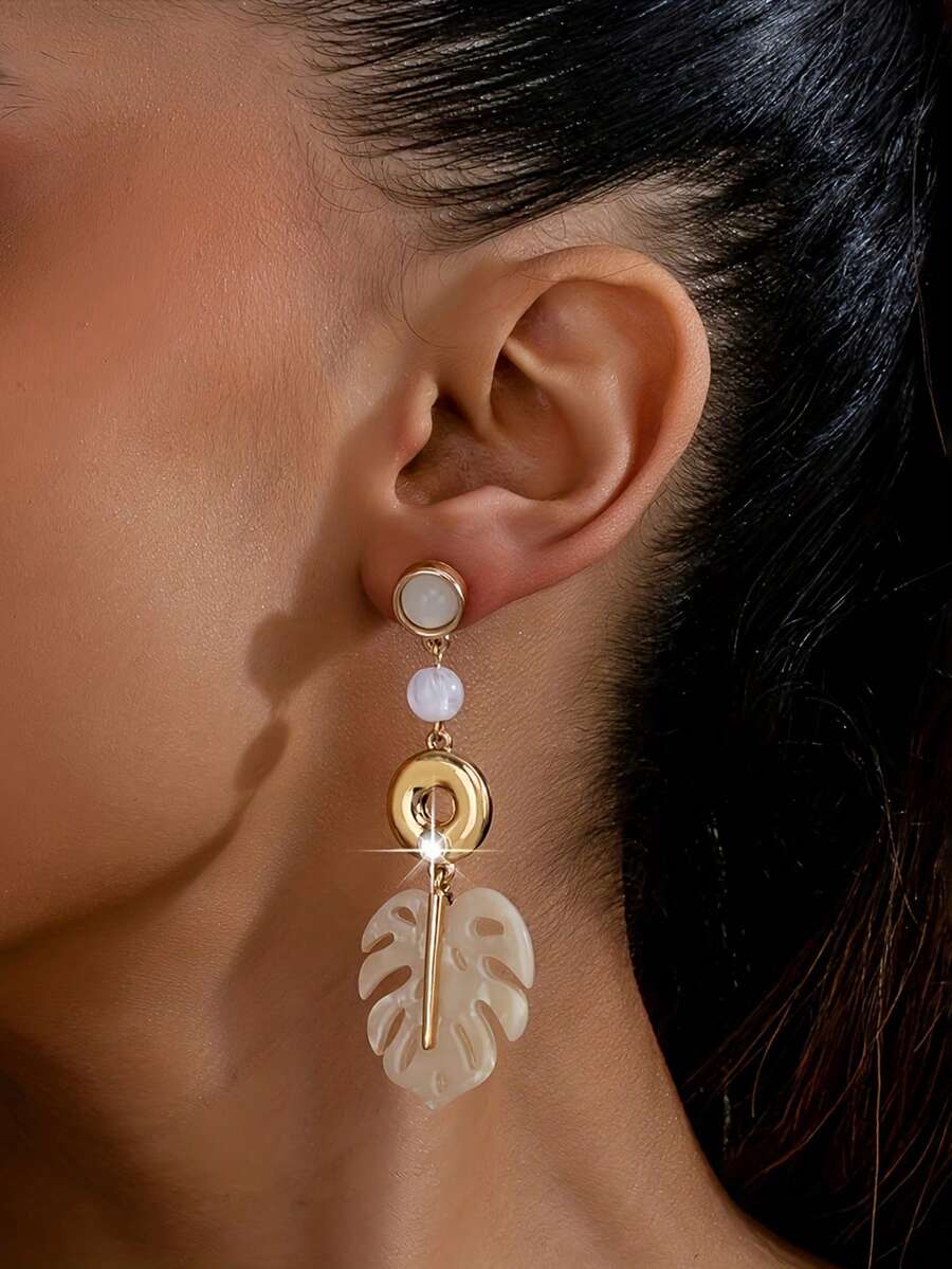 1 Đôi Bông Tai Phong Cách Bohemian Cổ Điển Thiết Kế Lá Thời Trang Cho Nữ - Lá - Xem 1