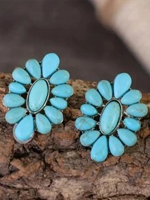 綠松石裝飾耳釘