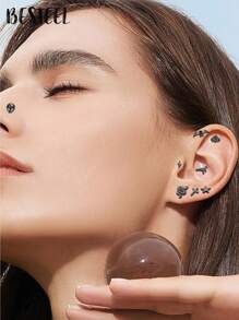 BESTEEL 1 buc. Bijuterii piercing Tragus pentru femei bărbați Helix cartilaj cercei conchii nas Stud din oțel inoxidabil Medusa Labret buze inel