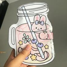 Rabbit Peach Orchard Juice Pudding Mochi Stand Paper Cutting Album Toy Book Box Cartoon Pink Skin Care Fan Lovely Paper Craft Handmade Quiet Book DIY Material Included - Multicolor - View 10