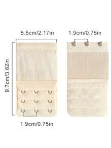 3入組胸圍肩帶延長扣，3種顏色，3排X3扣，彈性延長胸圍扣，不銹鋼扣，背扣式，可調節