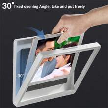 360° Rotation Waterproof Shower Tablet Holder Punch-Free Bathroom Wall Mounted Ipad Storage Box Anti-Fog Touch Screen Watching TV Rack (Suitable For Tablets Up To 11 Inches) - One Size - View 7