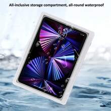 360° Rotation Waterproof Shower Tablet Holder Punch-Free Bathroom Wall Mounted Ipad Storage Box Anti-Fog Touch Screen Watching TV Rack (Suitable For Tablets Up To 11 Inches) - One Size - View 8
