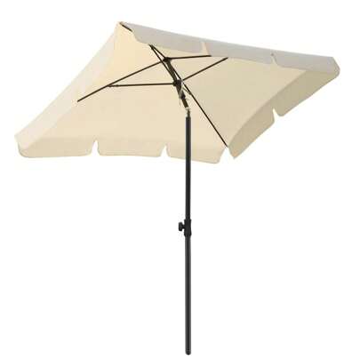 200 X 125cm Garden Parasol, Rectangular Parasols Market Umbrella, Garden Umbrella Bendable, Sun Protection UV 50+ 180 G/M², Patio Umbrella For Balcony And Patio