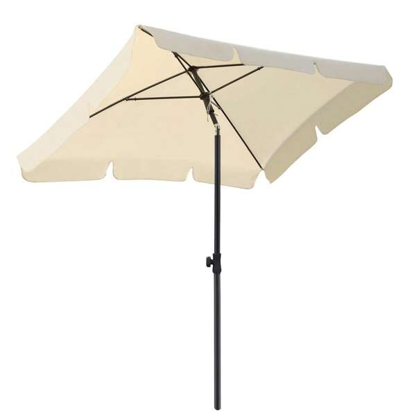 200 X 125cm Garden Parasol, Rectangular Parasols Market Umbrella, Garden Umbrella Bendable, Sun Protection UV 50+ 180 G/M², Patio Umbrella For Balcony And Patio