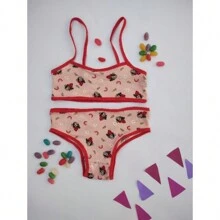 Kit Top 10 Conjuntos sem bojo Infantil Menina Moça - Multicolorido - Visão 1
