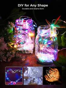 4入組/8入組/12入組小仙女小白盒LED燈,閃爍的卧室童話燈,卧室小型LED彩燈,適用於手工DIY,中心裝飾,派對,婚禮,聖誕桌面裝飾,溫暖的卧室童話氛圍燈 - 多色 - 查看 3