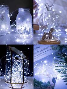 4入組/8入組/12入組小仙女小白盒LED燈,閃爍的卧室童話燈,卧室小型LED彩燈,適用於手工DIY,中心裝飾,派對,婚禮,聖誕桌面裝飾,溫暖的卧室童話氛圍燈 - 多色 - 查看 6