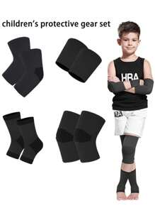 Children's Protective Gear Set, 8 In 1 Knee And Elbow Pads Set For Kids And Teens, Suitable For Roller Skating, Skateboarding, Ice Skating, Cycling, Etc. - Multicolor - View 6