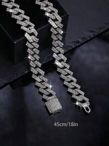 1入組嘻哈時尚冰晶15.5mm項鍊和手鍊，男女適用，時尚，適合男士作為禮物 - 5331FG - 查看 19