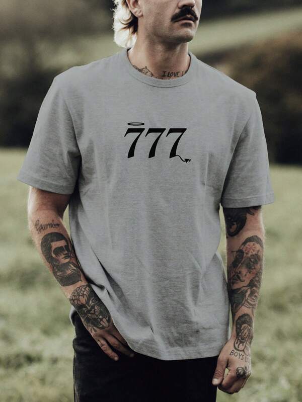 Camiseta Masculina 777 Anjinho e Diabinho 100% Algodão Fio 30.1