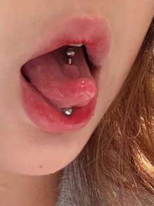 3pcs Fashionable Straight Barbell Tongue Rings With Double Round Balls Body Piercing Jewelry, Unisex