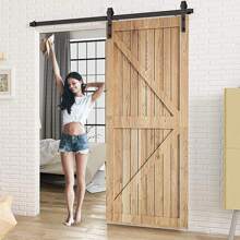 LILIIN Sliding Door Fitting Set 183cm / 200cm / 366cm Sliding Door System Fitting Set Track For Sliding Doors - Black - 366cm - View 2