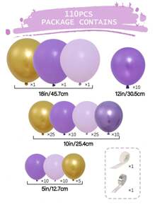 108 pièces Confettis fête violet or, chaîne de colle de ballon et 2 pièces accessoire de ballon, kit de décoration de ballon idéal pour la décoration de la nouvelle année 2025, anniversaire, fête, mariage, salle, mur de fond, Saint-Valentin, rentrée scolaire