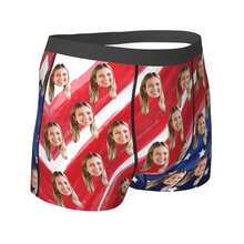 定制男士趣味内裤，印有妻子肖像的个性化照片平角内裤，送给男朋友或丈夫的有趣礼物 - 黑色 - 查看 5