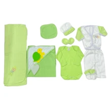 Kit De Bienvenida O Salida de Hospital para Recién Nacido O Bebés (incluye 12 pzas) - Verde - Ver 1