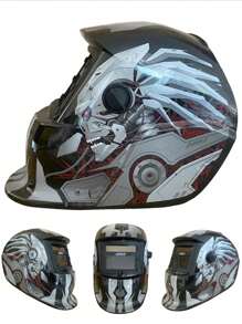 Careta electronica  para soldador  herrero  diseño ROBOT oscurecimiento automatico sombra de 9 a 13  oscurece en menos de un segundo con control de sombra - Negro - Ver 1