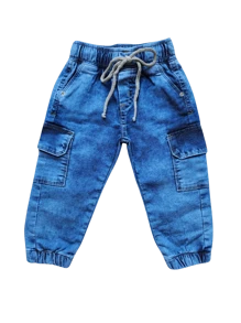 Calça jeans Bebe Menino Primeiros Passos  P M G - Azul - Visão 1