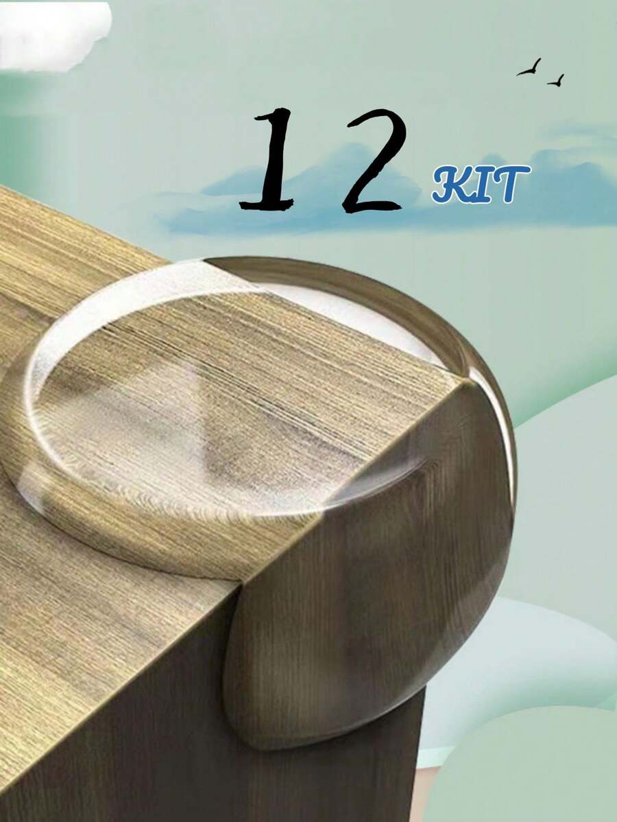 Kit 12 Protetor Quina De Mesa Em Silicone Com Adesivo Para Móveis Quarto Cozinha Promoção