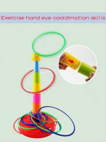1 Set Children's Stackable Rainbow Loop Tossing Game Toy For Parent-Child Interaction And Brain Development (Random Color) - Multicolor - View 2