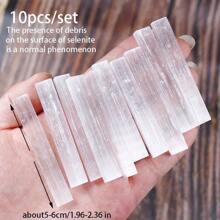 10pcs Natural Selenite Crystal Sticks - White Quartz Rough Minerals For Healing & Pointing - Perfect For Crystal Therapy & Chakra Balancing! - Natural Selenite Crystal Sticks - View 12