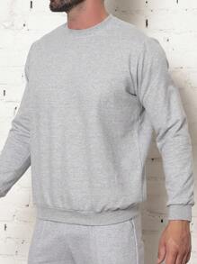 Men Hoodie & Sweatshirt Co-Ords - Grey - View 3