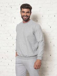 Men Hoodie & Sweatshirt Co-Ords - Grey - View 2