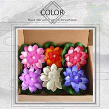 6 Pezzi Fiori Galleggianti A Loto E Ninfea A Led Impermeabili Per Decorazione Piscina, Lampada Notturna A Colori Cambiante, Può Essere Usato Per La Decorazione Di Desideri, Fiumi O Piscine
