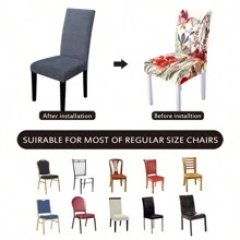 1 pieza Cubierta de silla de girasol, estilo casual, cubierta protectora de silla de comedor elástica, desmontable y lavable, impresa en seda lechosa. Adecuado para decoración de restaurantes, hoteles, ceremonias, navidades y festivales.